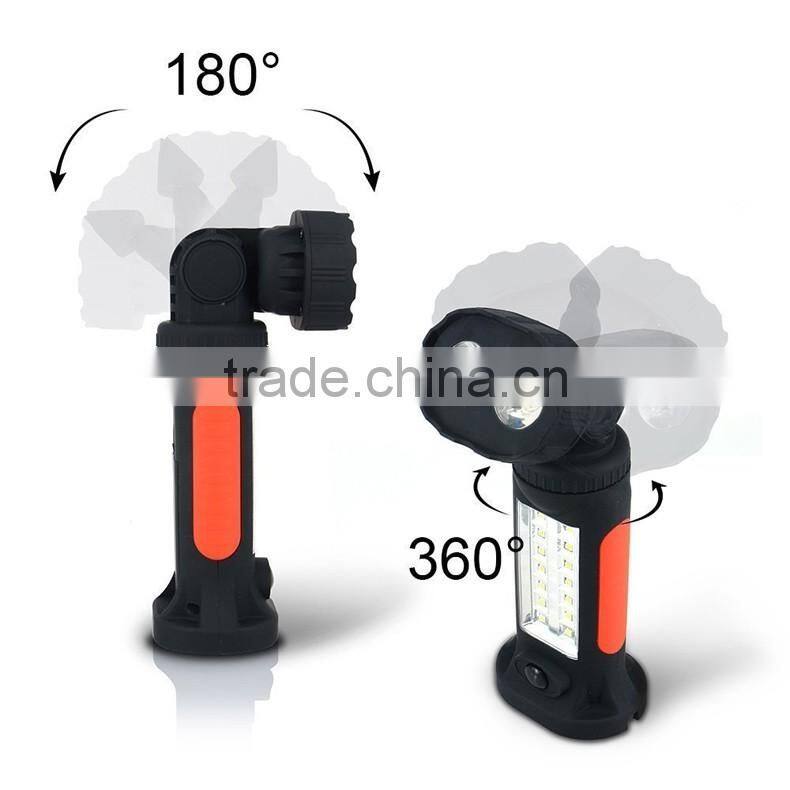 Multi functional Rotatable SMD 14LED+2LED Working Lamp Stand Work light Magnetic With Folding Hook
