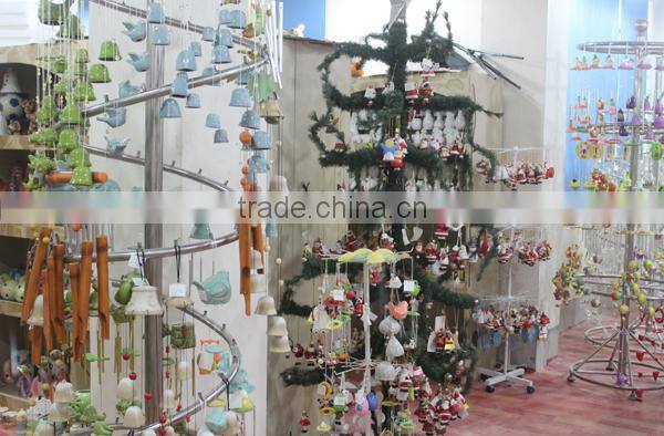 Home decoration ceramic art craft with chicken and wind chime tube
