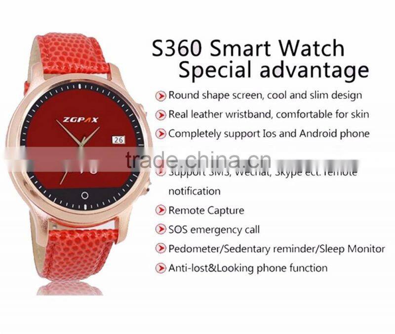 Wholesale Multi Function Pedometer for Health Waterproof Bluetooth S360 Smart Watch Lady Watch