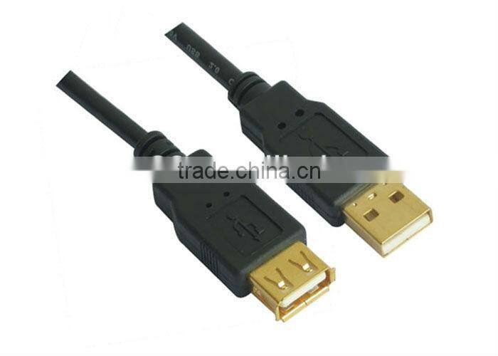 Black USB2 .0 Cable AM/AF MINI MICRO Gold Plated For MP3, MP4, DV