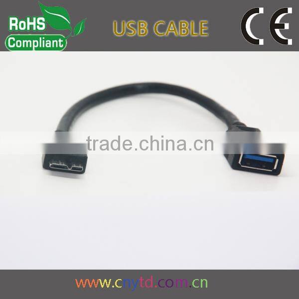 New arrivals 3.0 usb cable black 20 cm micro usb 3.0 otg cable Note3 S5