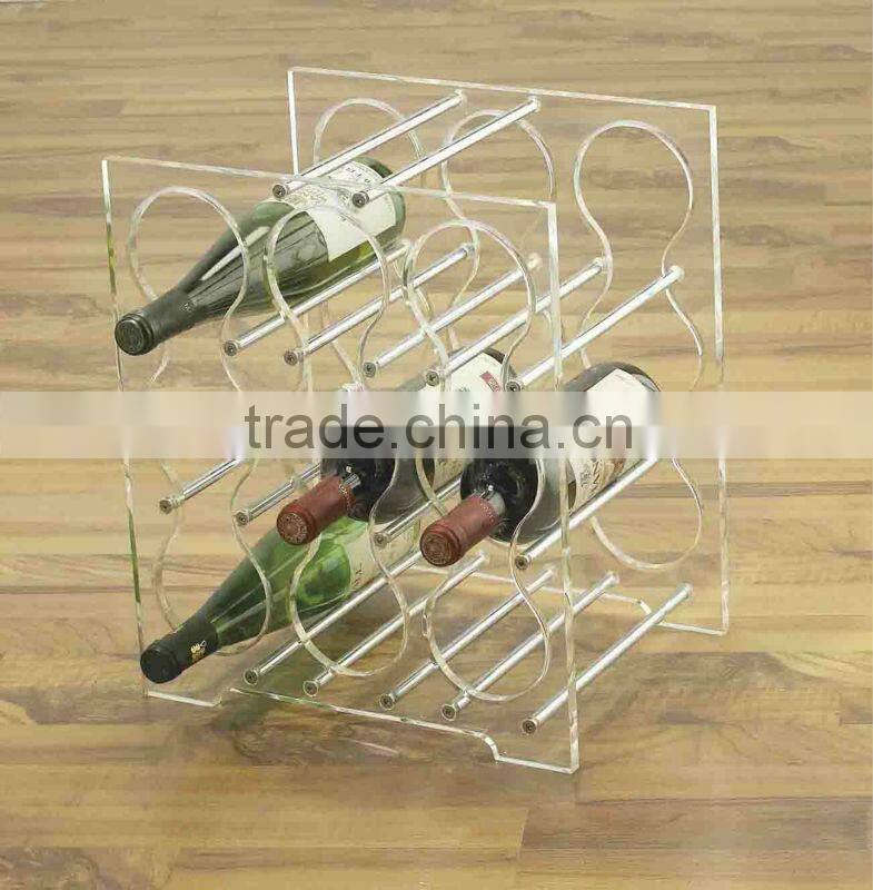 Acrylic Counter Wine Rack 6 Bottle/ Wine Bottom Display