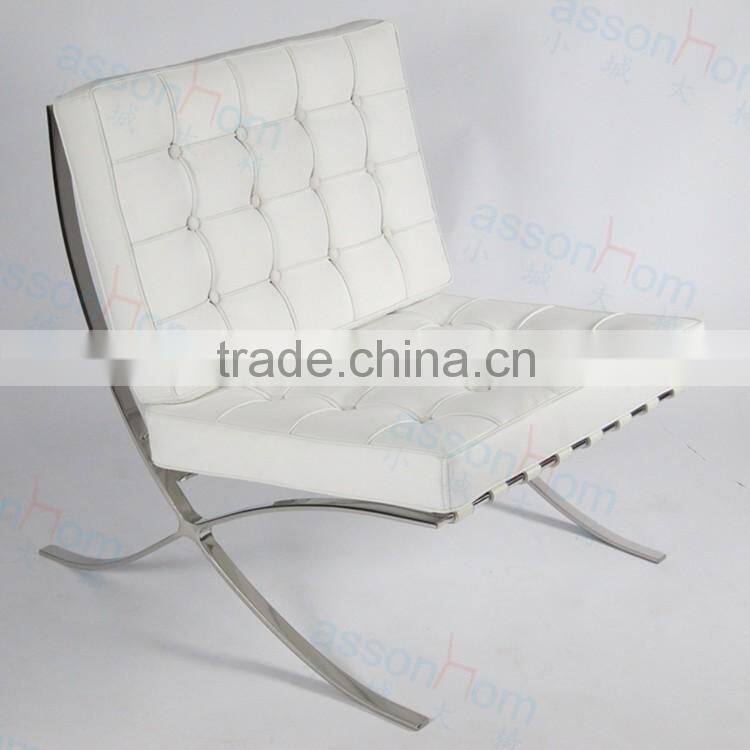 Black leather barcelona chair