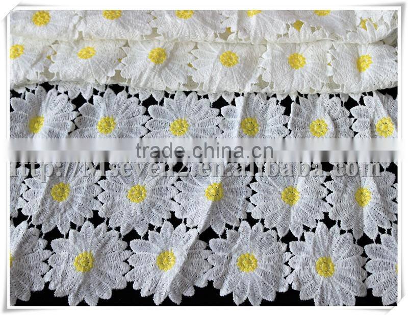 New design Sunflower pattern cheap guipure lace fabric for children dress