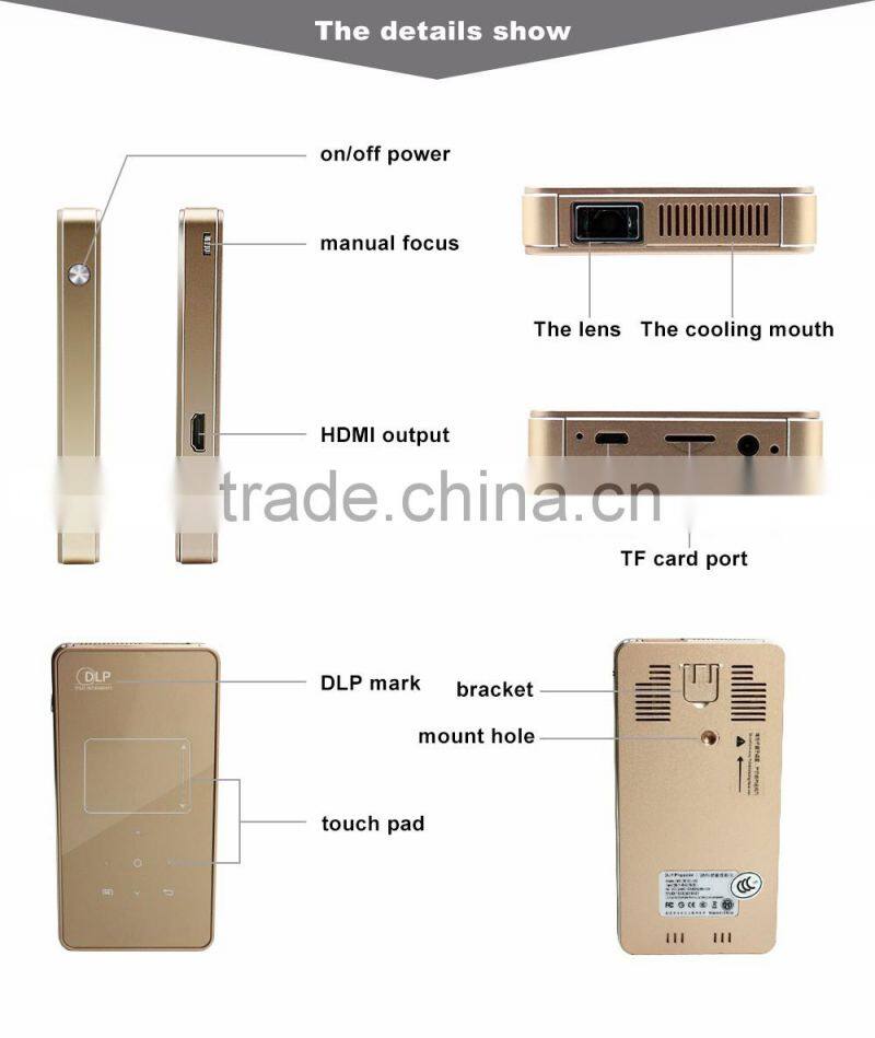 120Ansi Lumens wifi bluetooth battery operated mini portable projector