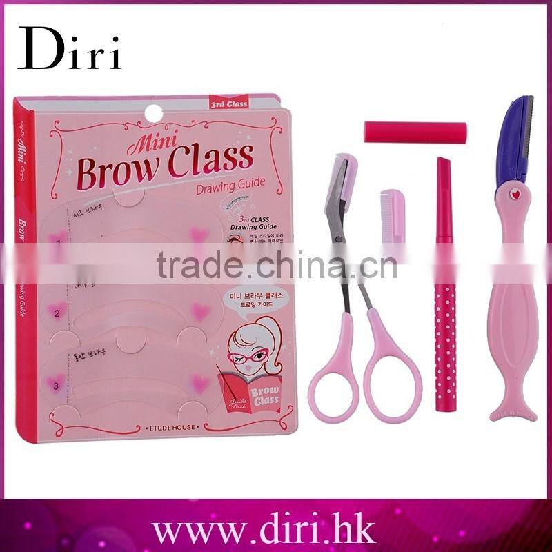 Makeup Beauty Kit Eyebrow Stencil Eyeliner Pencil Blade Cutter Trimmer FULL Set