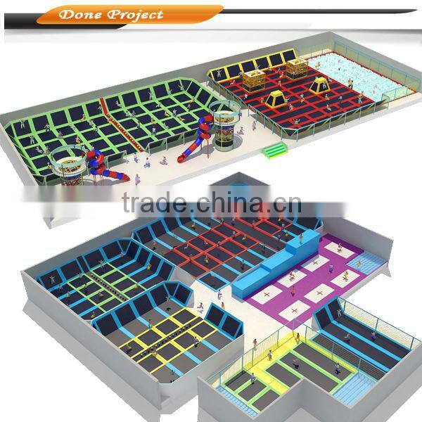 2016 hot Sale trampolines, free design bounce park, top 1 safest trampoline for backyard