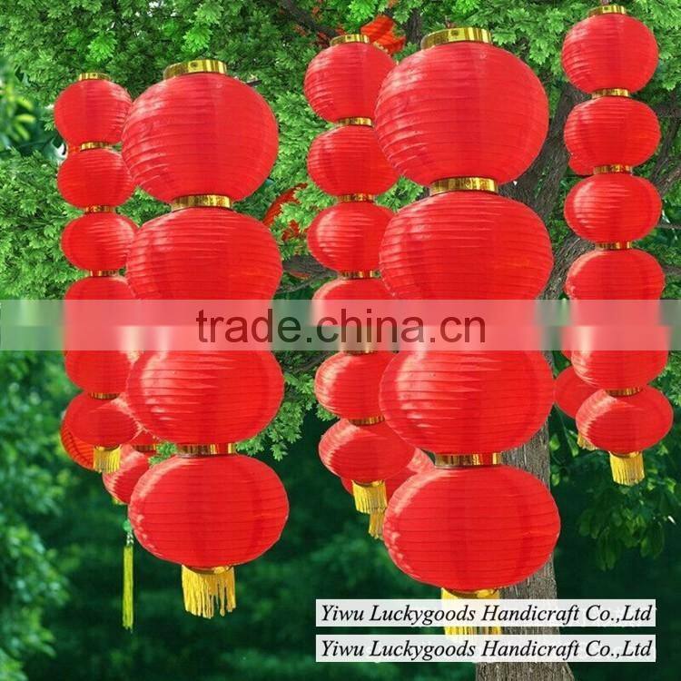 new year red silk celing hanging outdoor decorative lanterns