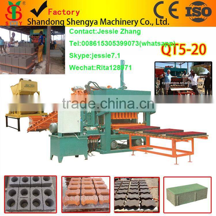 Brick making machine price mould for QT5-20 concrete paver manufacturing products Algeria