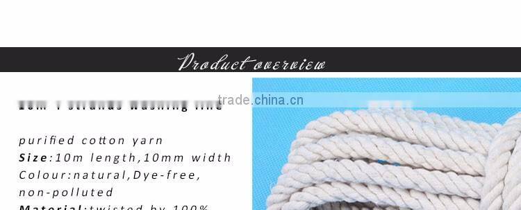 Strong Washing Line 100% Cutton 4 Strands Twisted Rope 10M