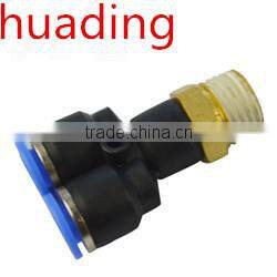 Y type ppr hose connector with male brass valve ,pu connector