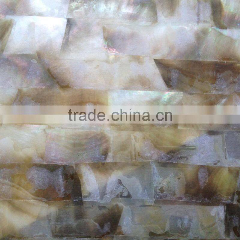 Office decoration laminated blacklip mother of pearl sea shell paper