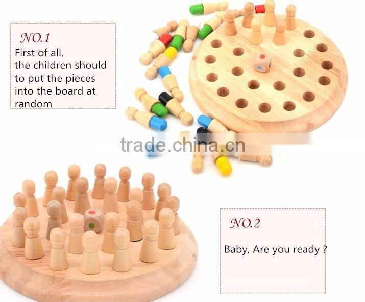 OEM custom kids intelligence wooden education toy play chess game
