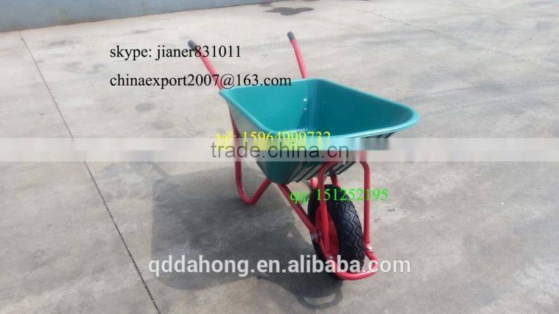 85L Wheelbarrow with Green Plastic Tray for Garden Use