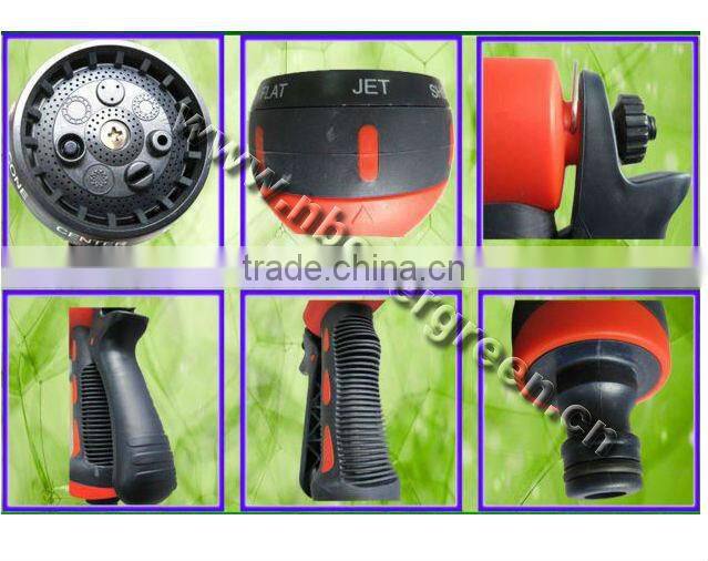 Seven-function high pressure adjustable garden hose spray