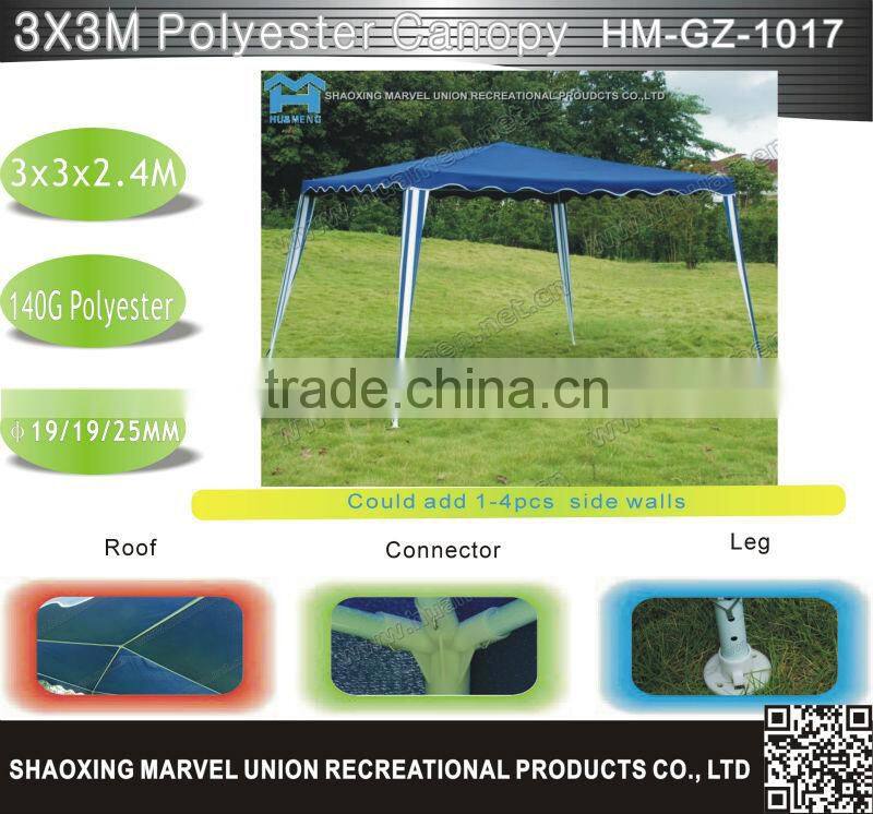 Blue polyester garden Gazebo Canopy 3X3m