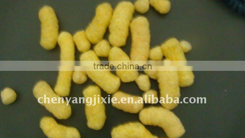 Extruded corn puffed snack food processing machinery