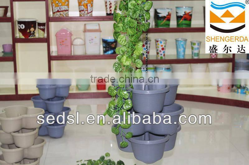 hot sale self-watering stackable plastic garden planters and pots