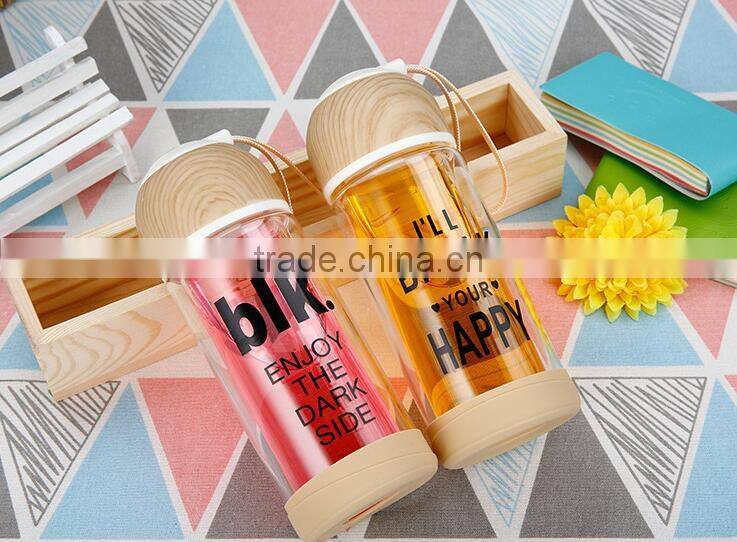 high quality double wall glass water bottle