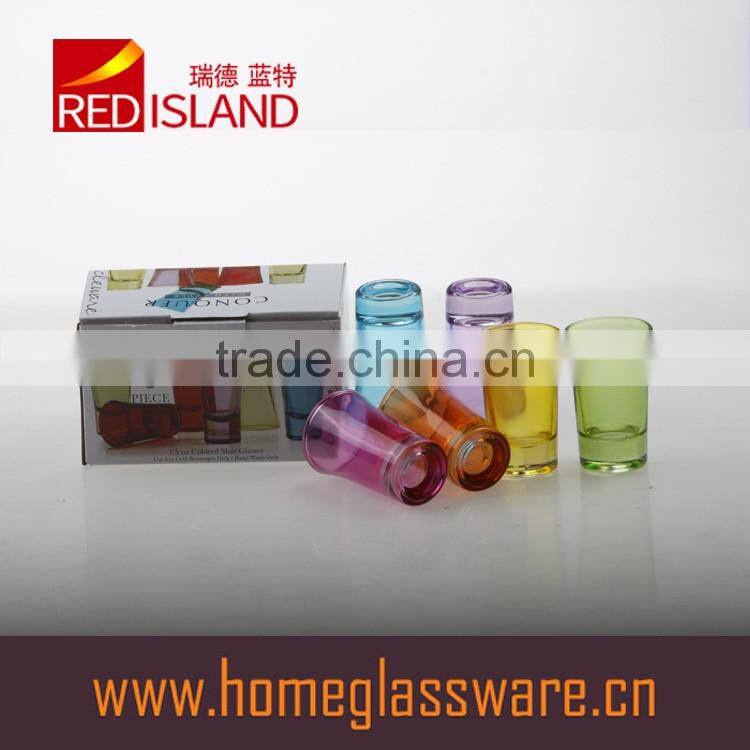 44ml color spraying shot glass with 6 pieces one set