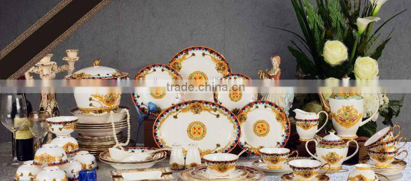 69pcs bone china dinnerware set for six
