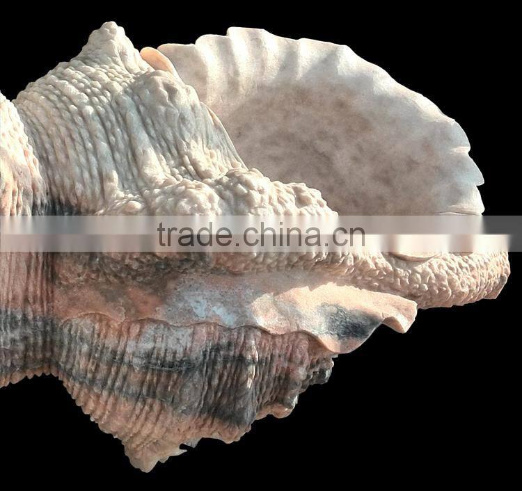 Large marble trumpet shell, garden sea shell sculpture