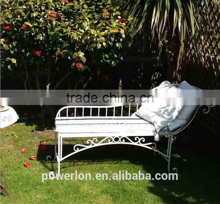 Elegant and Luxurious Chaise Longue Style Wrought Iron Garden Bench