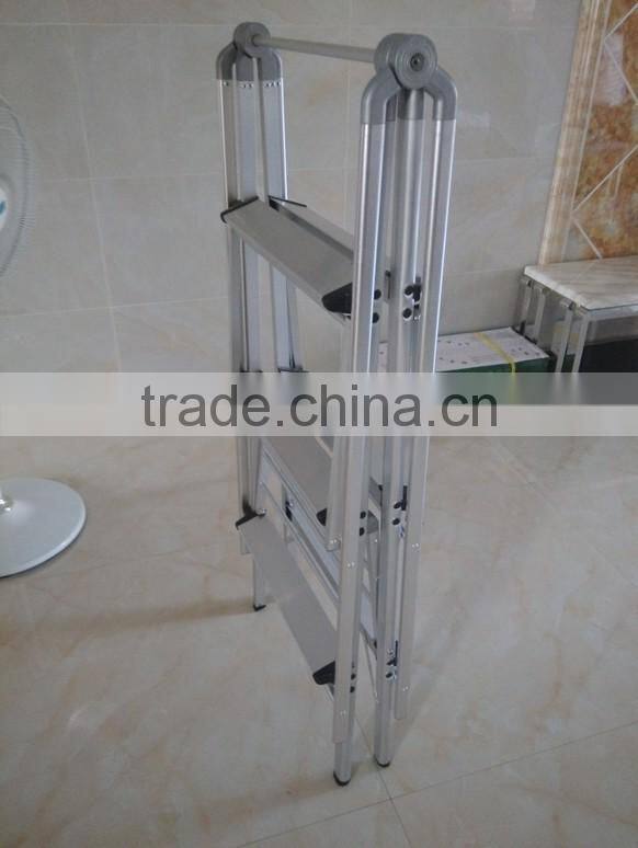 Vivinature aluminum multipurpose clothe rack with 3 steps ladder