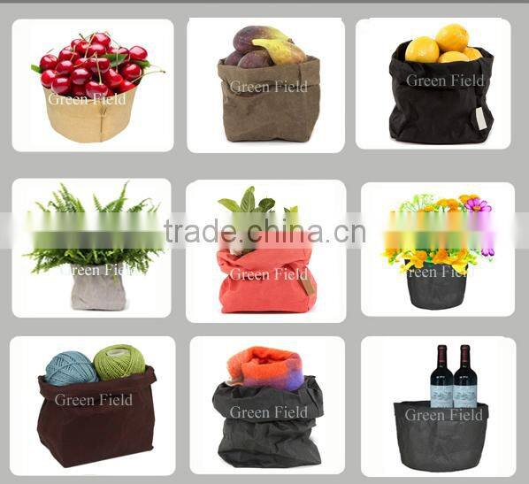 Rose gold washable kraft paper wine bag,high quality kraft paper wine bag