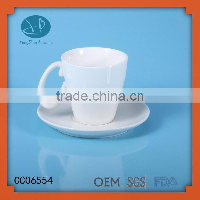 coffee cups with saucer ,Good qulity white ceramic tea cup and saucer wholesale