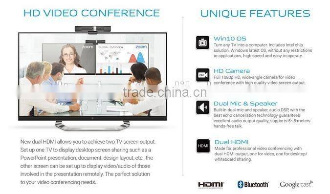 Newest Window10/Andorid TV Box HD6 5MP 1080P Video Conference 2.4G Wifi BT4.0 Built-in HD AF Camera&Dual HD Output HD6I TV BOX