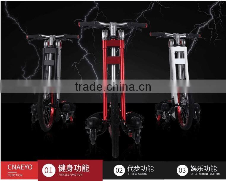 2016 Hot High Quality Folding Roller Skating Bicycle Fasion Flexible 3 Wheel Bike With Roller Skating Shoes Wholesale