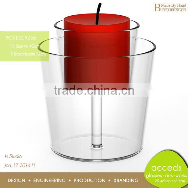 Different Designed Clear Glass Candlesticks Holder