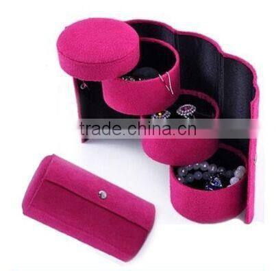 Hot sale 3-layer Jewelry box / colorful Folding Jewelry storage /High quality Travel Jewelry Organizer