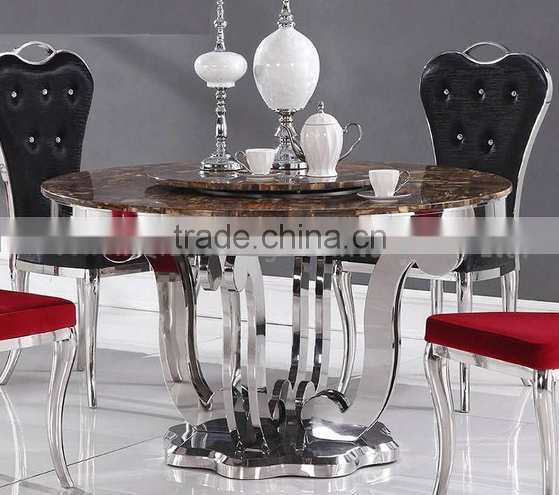 Dining table round marble slab table top hotel furniture