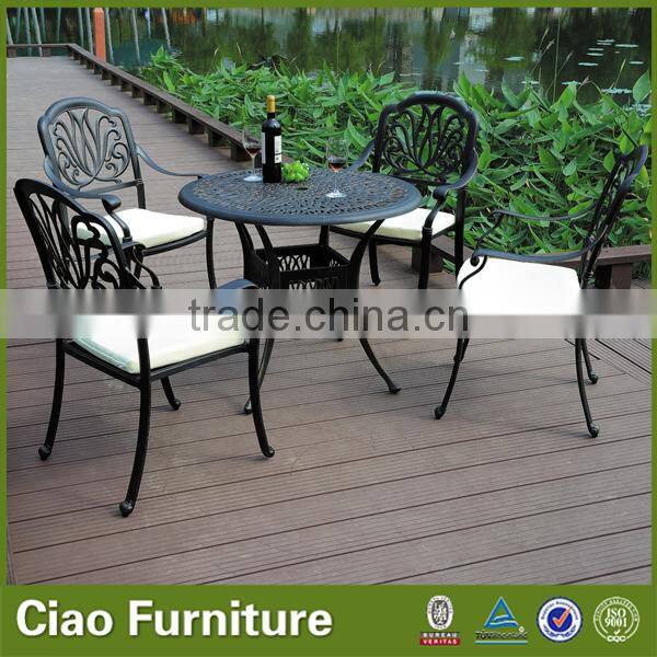Elizabeth style courtyard 5 pcs cast aluminum patio furniture