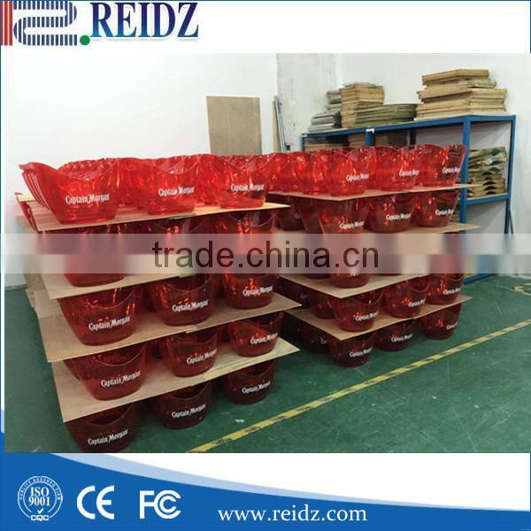 China Factory Logo Printed Custom Plastic Bar Ice Bucket