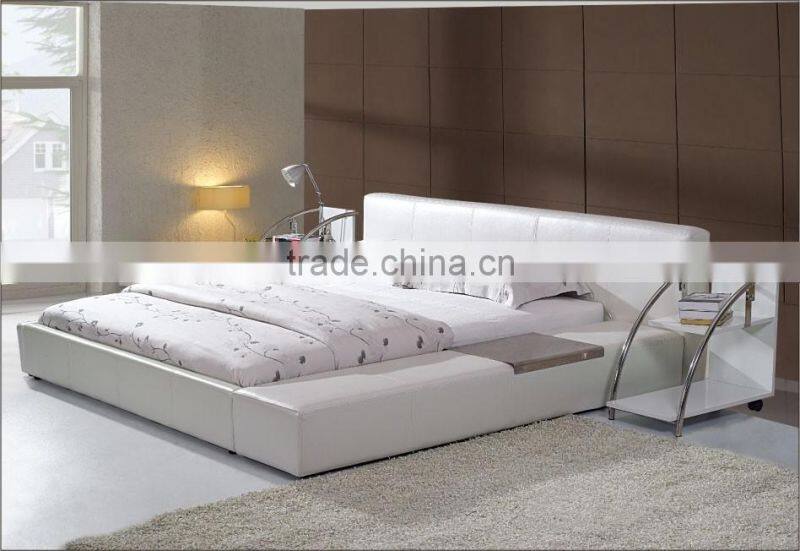 Hot selling soft modern leather bed with speaker