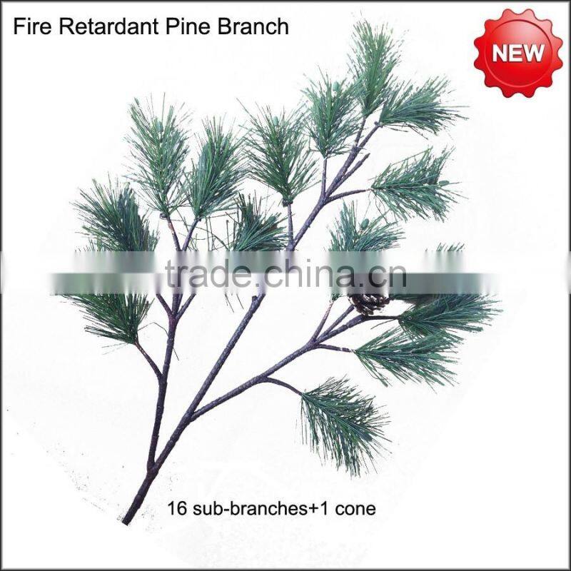 Plastic pine branch with cone