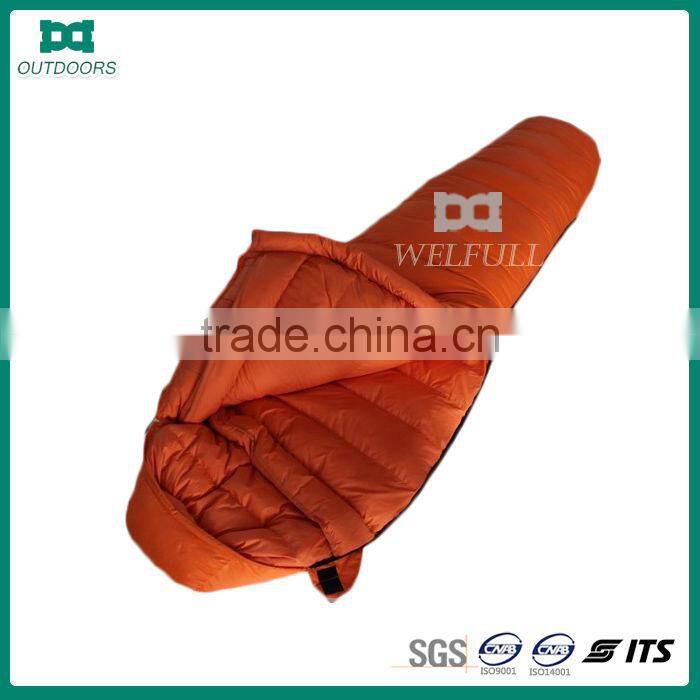 Heated mummy down filling sleeping bag