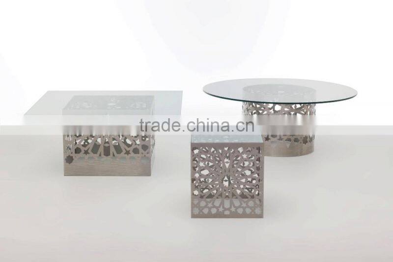 silver plated drum shape tables for sale