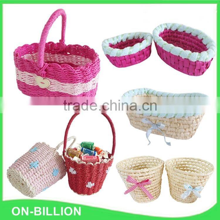 Wholesale cheap handmade natural decorated easter baskets