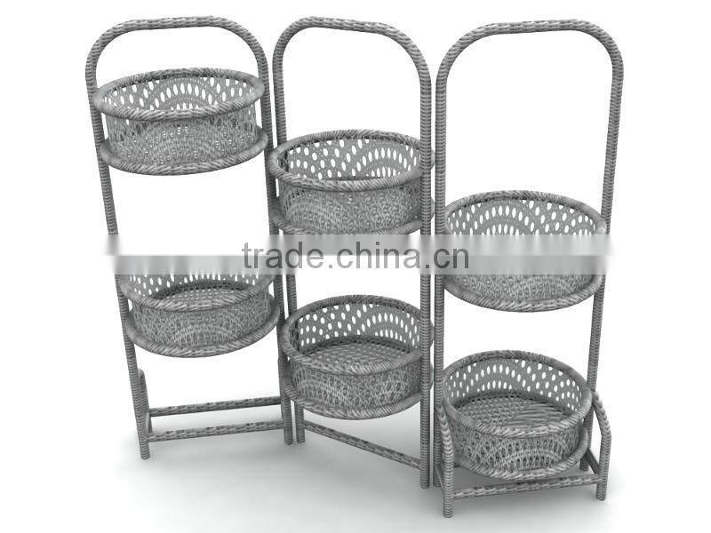 garden rattan flower basket patio flower basket Handcrafted Moroccan silver wicker basket