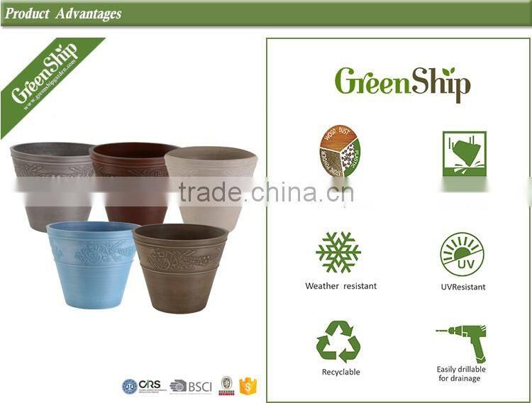 Antique Round Sculpture Ceramic 16' Garden Planter