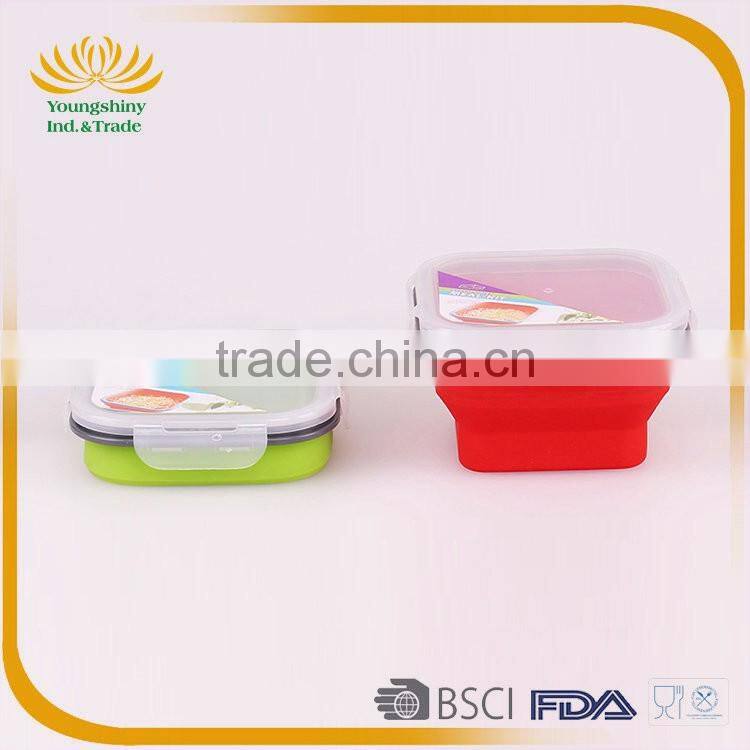 Silicone collapsible school lunch box