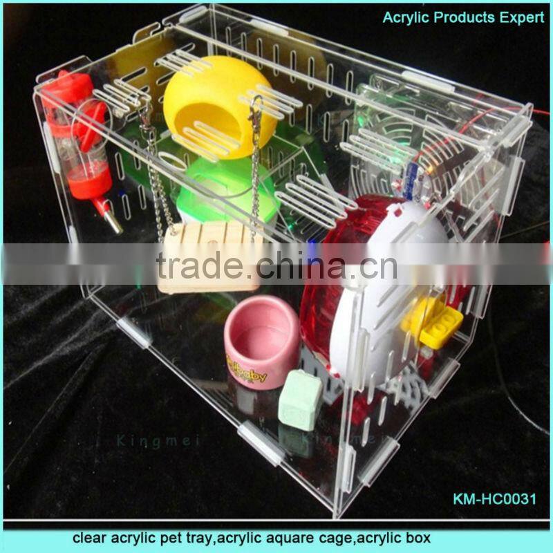 Large capacity and comfort clear acrylic hamster container