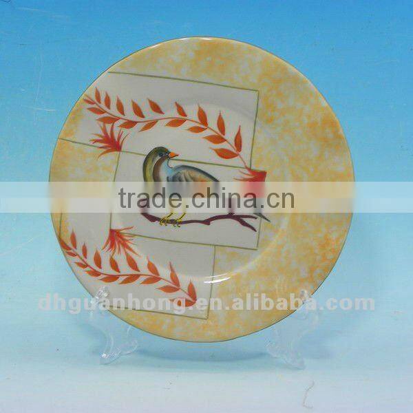 USA round colorful ceramic plate for dessert porcelain plate