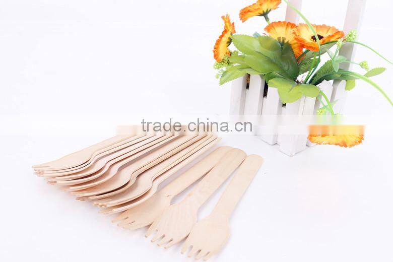 Manufacture 24pcs disposable wooden forks/knife/spoon