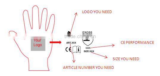 Guante PU Black Nylon With PU Work Safety Gloves