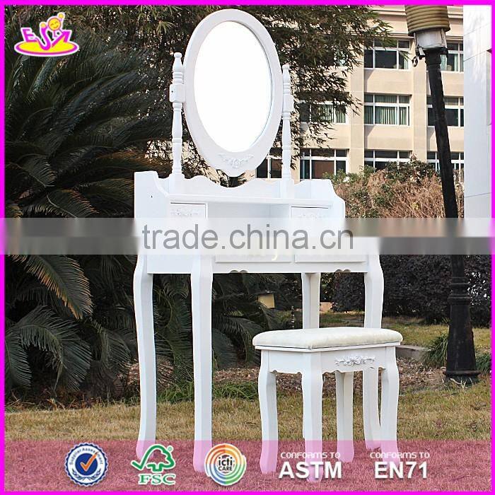 2017 New design luxurious bedroom solid wooden dressing table with drawers W08H071